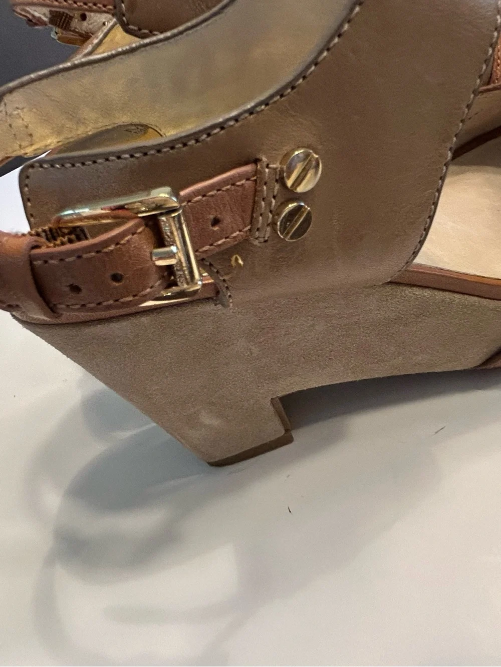 MICHAEL Michael Kors Brown Leather Block Heel Sandals